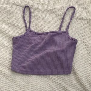 purple crop top tank top